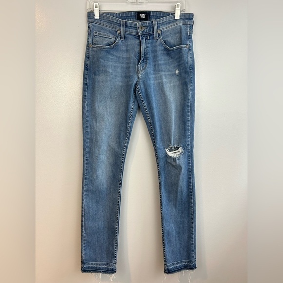 Paige Lennox Distressed Slim Fit Denim Jeans Size 29 - Picture 4 of 15